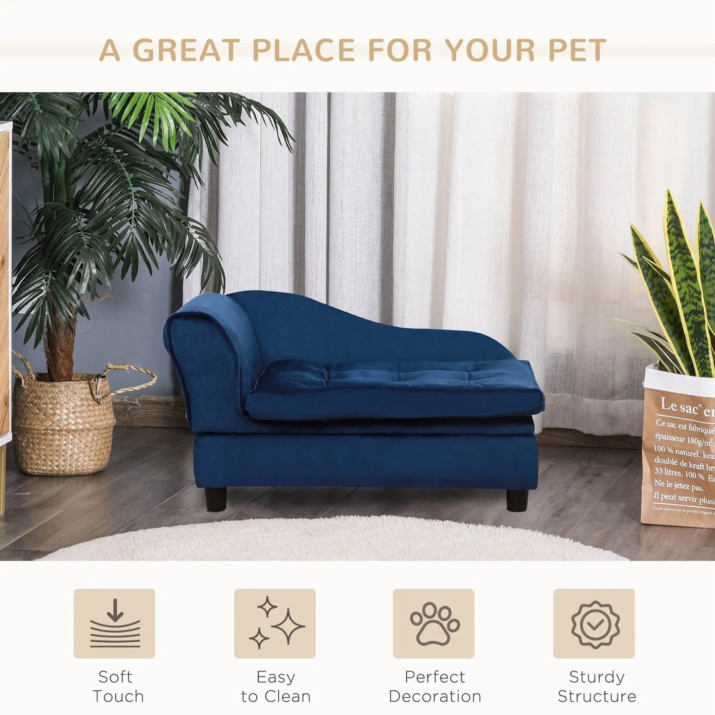 Luxury Small Dog Bed w/ Hidden Storage