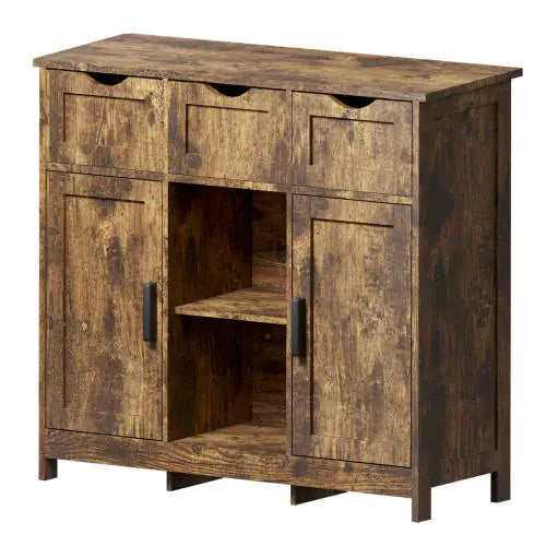 Elegant Vintage Wooden Storage Unit with Adjustable Shelving