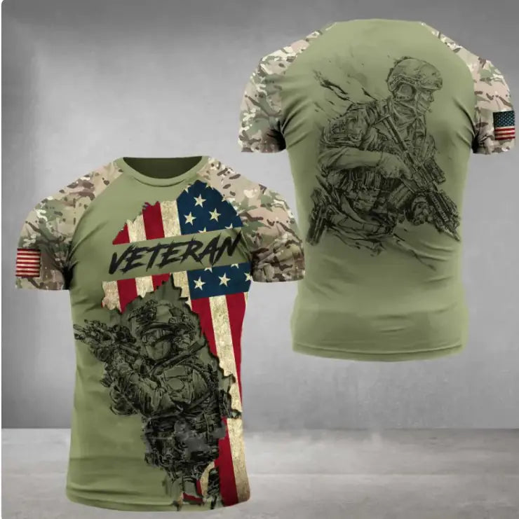 Military Printed 3D T-Shirt
