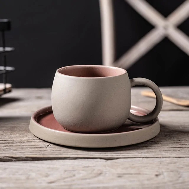 Coffee Mug with Saucer - Ceramic
