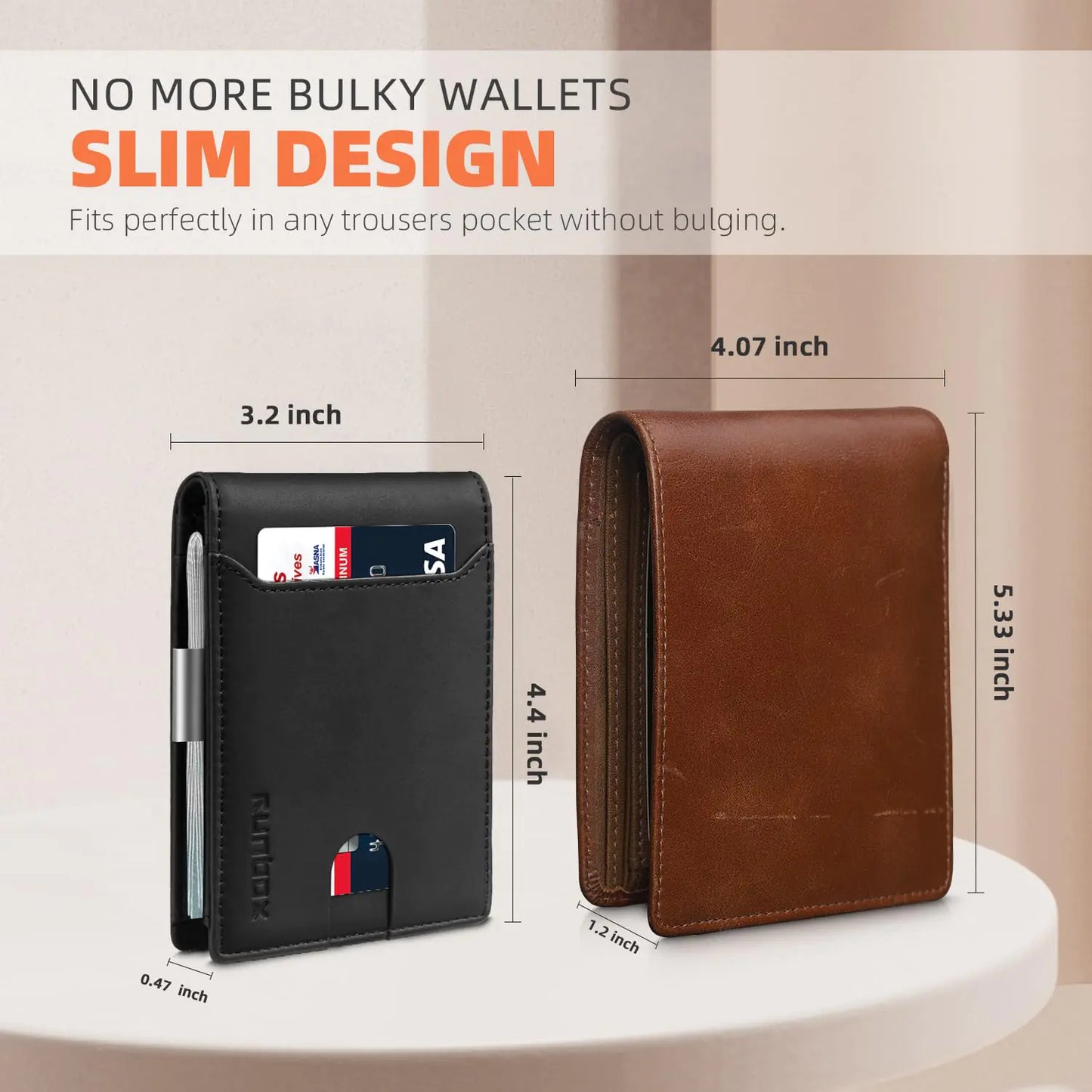RUNBOX Secure SleekPocket: Bifold RFID Slim Wallet