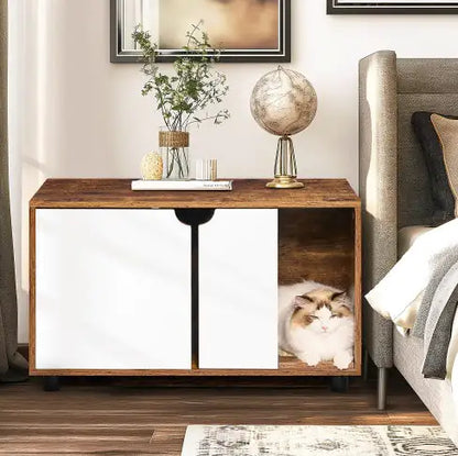 Kitty Litter Cabinet: Double-Door Hidden Hideaway