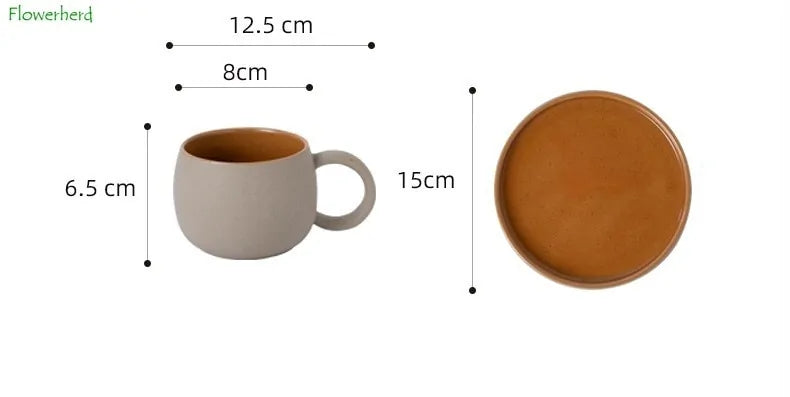 Coffee Mug with Saucer - Ceramic