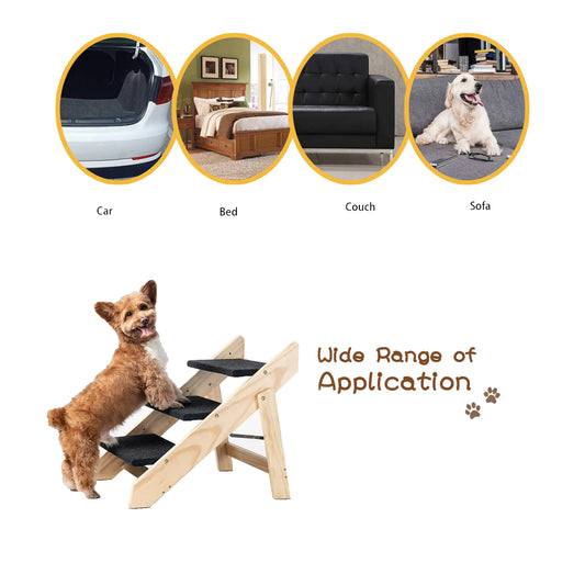 3-Tier Wood Pet Steps and Ramp