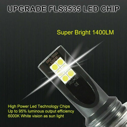 9005 + 9006 LED Headlights Kit Combo Bulbs 8000K High Low Beam Super White Bright