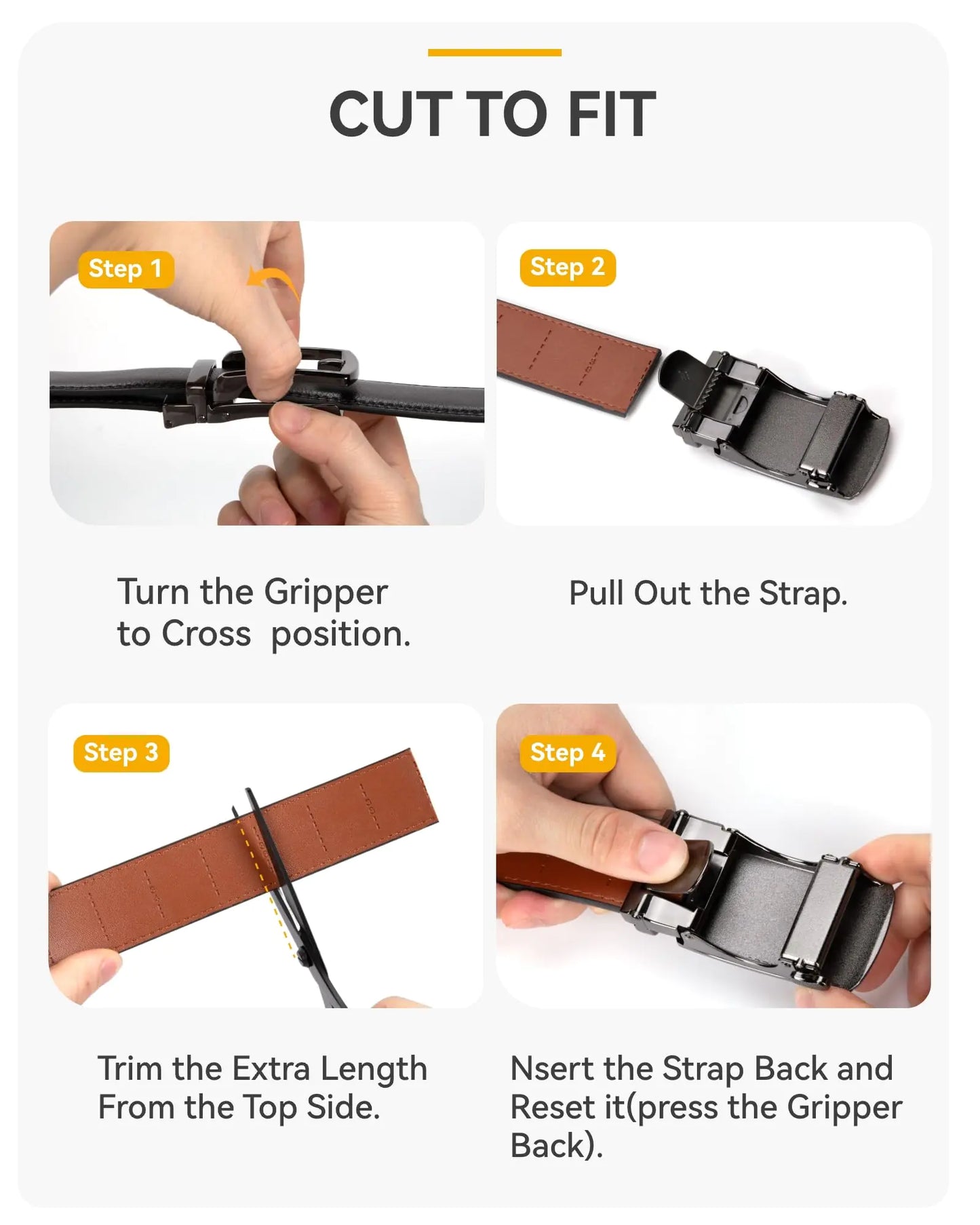CHAOREN SleekFit Men's Leather Ratchet Belt