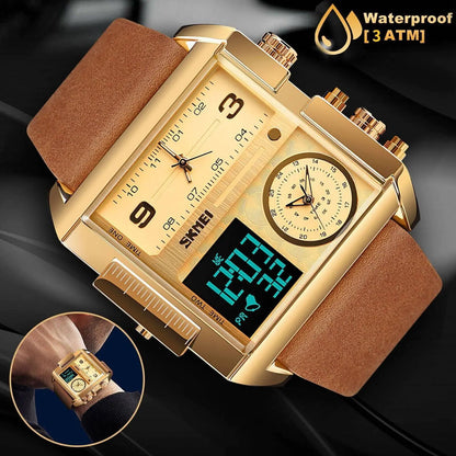 SKMEI Men's Quartz Leather Sports Watch
