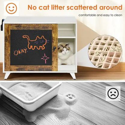 Cat Litter Hideaway Stand with Scratching Pad