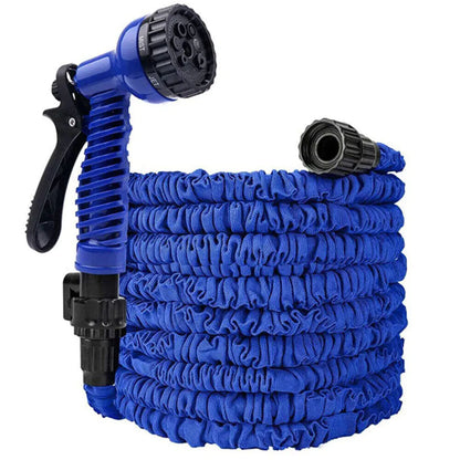 FlexiStretch Garden Hose with Spray Nozzle - 25 to 100FT