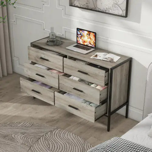 Vintage Rustic Grey Wooden Vanity with Ample Storage
