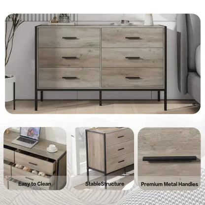 Vintage Rustic Grey Wooden Vanity with Ample Storage