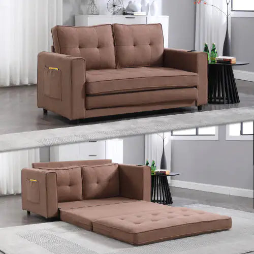 3-in-1 Sleeper Sofa with Storage Pockets