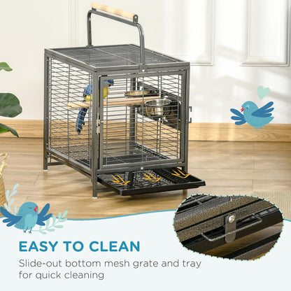 18" Heavy Duty Iron Travel Bird Cage Carrier