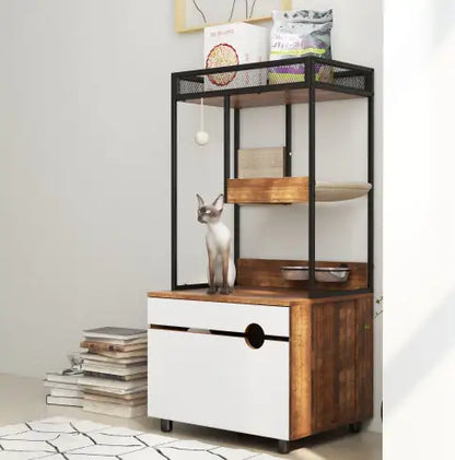 Cat Litter Box Enclosures With Cat Tree Tower