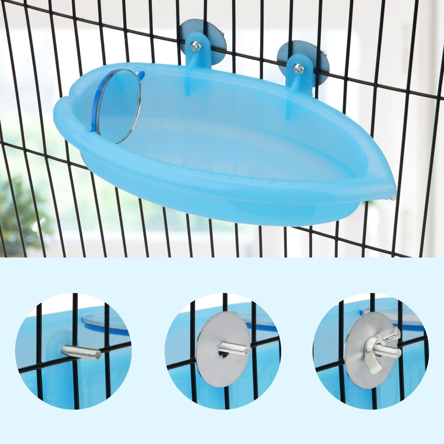 Bird Bath with Mirror Portable