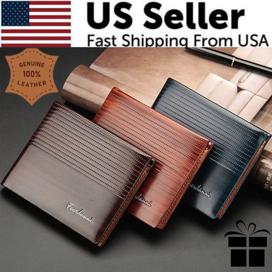 Men's Leather Bifold Wallet & Card Holder