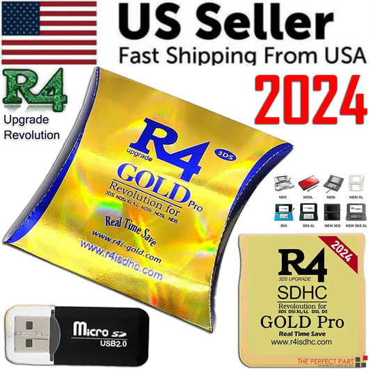 R4 Gold Pro SDHC R4i For DS/3DS/2DS Revolution Cartridge + USB