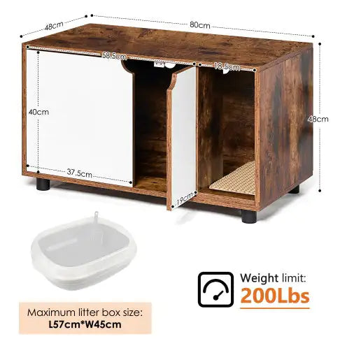 Kitty Litter Cabinet: Double-Door Hidden Hideaway