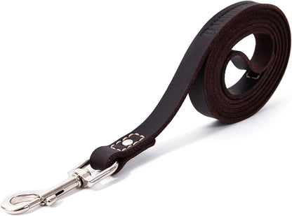 Leather Dog Training Leash - Brown 6 Foot