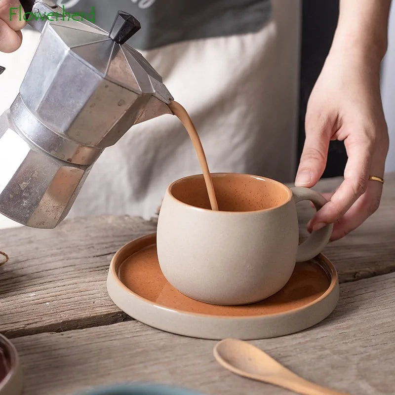Coffee Mug with Saucer - Ceramic
