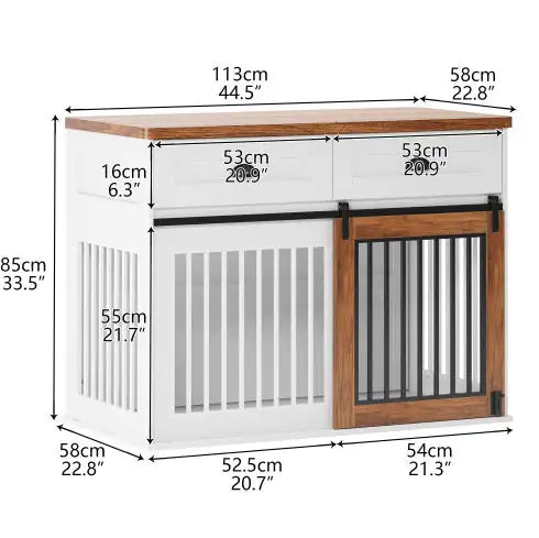 Elegant Dual-Door Wooden Canine Crate