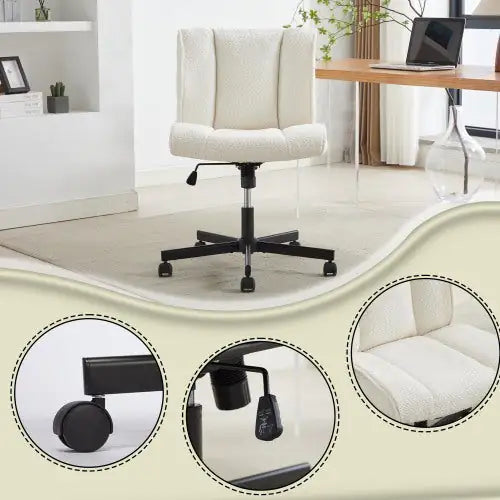 Swivel Armless Office Chair with Adjustable Height & Wheels