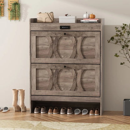 AristoLux Touchscreen LED Deoderizing Shoe Cabinet