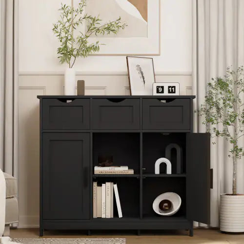 Chic Black Multifunctional Storage Unit