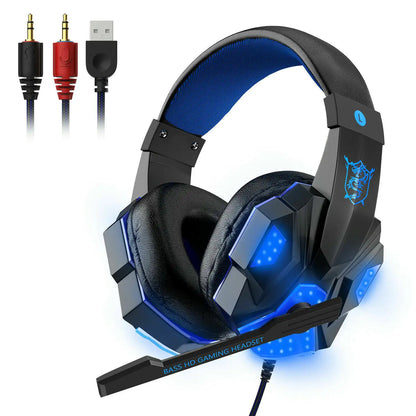3.5mm LED Gaming Headphones Stereo Bass Surround