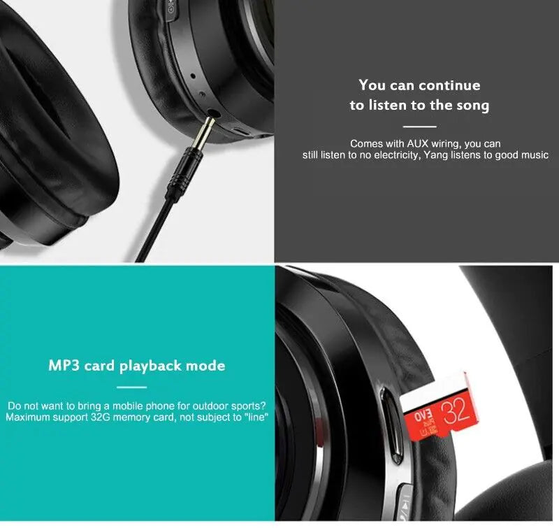 BassBoost Wireless Foldable Headphones