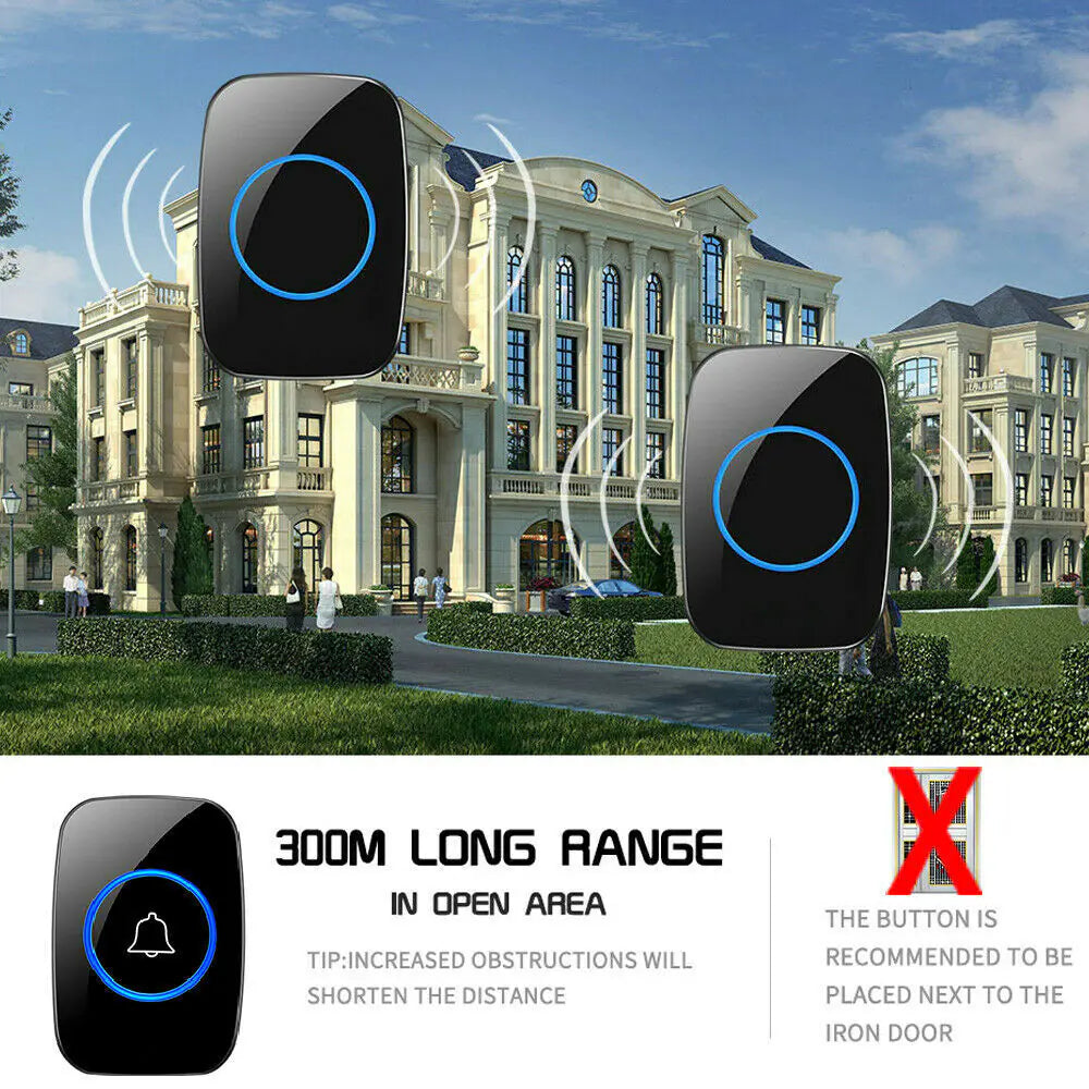 Wireless Weatherproof Doorbell Kit with Adjustable Volume