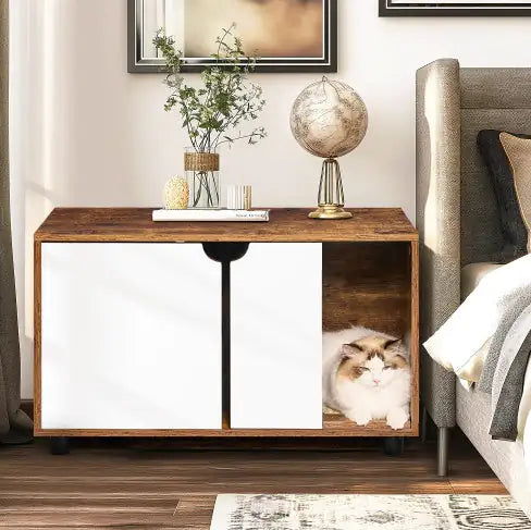 Kitty Litter Cabinet: Double-Door Hidden Hideaway