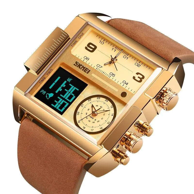 SKMEI Men's Quartz Leather Sports Watch