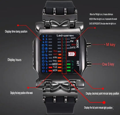 Elite Men's LED Sports Watch