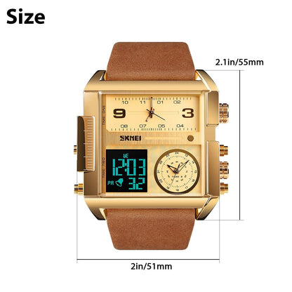 SKMEI Men's Quartz Leather Sports Watch