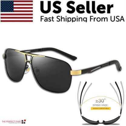 Men's UV400 Polarized Pilot Sunglasses for Outdoor Sports