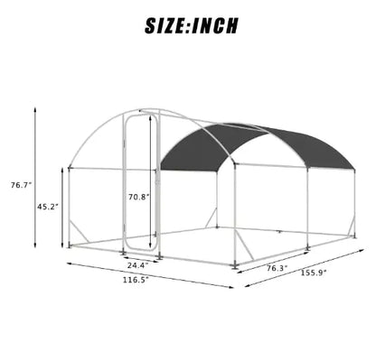 Spacious Metal Chicken Habitat with Weatherproof Cover