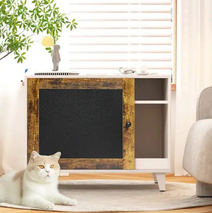 Cat Litter Hideaway Stand with Scratching Pad
