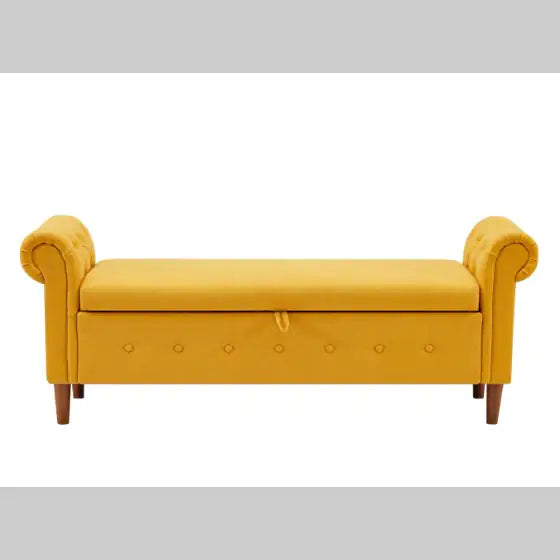 Yellow Multifunctional Storage Rectangular Sofa Stool