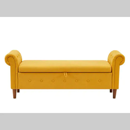 Yellow Multifunctional Storage Rectangular Sofa Stool