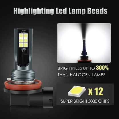 9005 + 9006 LED Headlights Kit Combo Bulbs 8000K High Low Beam Super White Bright