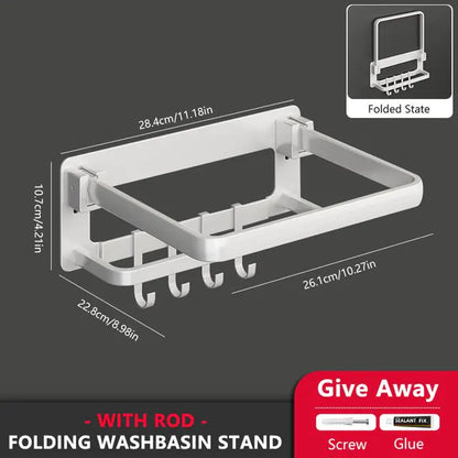 SpaceSaver Foldable Towel Rack