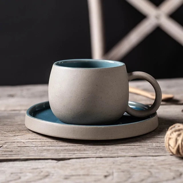 Coffee Mug with Saucer - Ceramic