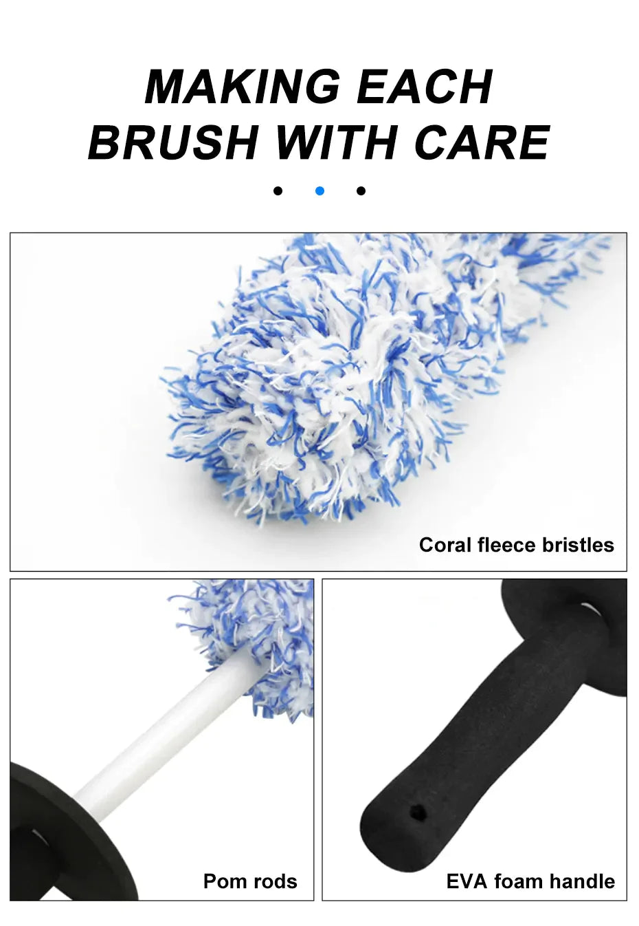 Alloy Wheel Detailing Brush Soft Bristle Cleaner US
