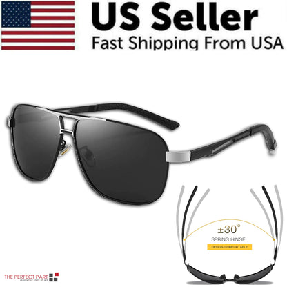 Men's UV400 Polarized Pilot Sunglasses for Outdoor Sports
