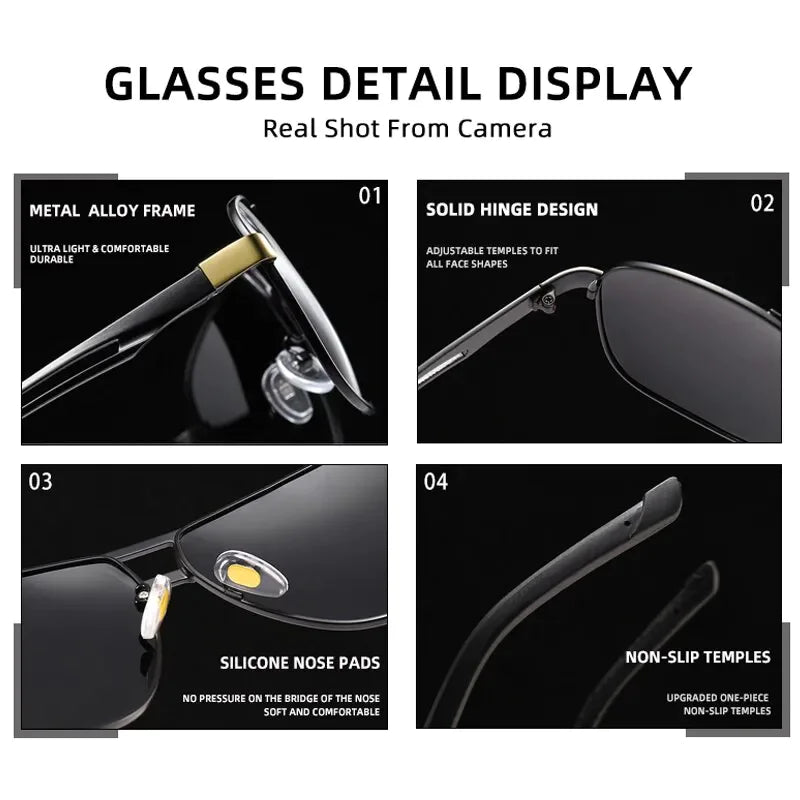 Men's UV400 Polarized Pilot Sunglasses for Outdoor Sports