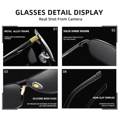 Men's UV400 Polarized Pilot Sunglasses for Outdoor Sports