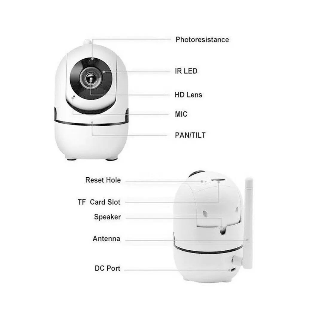 1080P WiFi Wireless Indoor Home Security Camera (Night Vision, Baby, Pet Monitor)