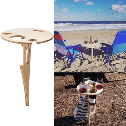Portable Round Wine Lover's Table