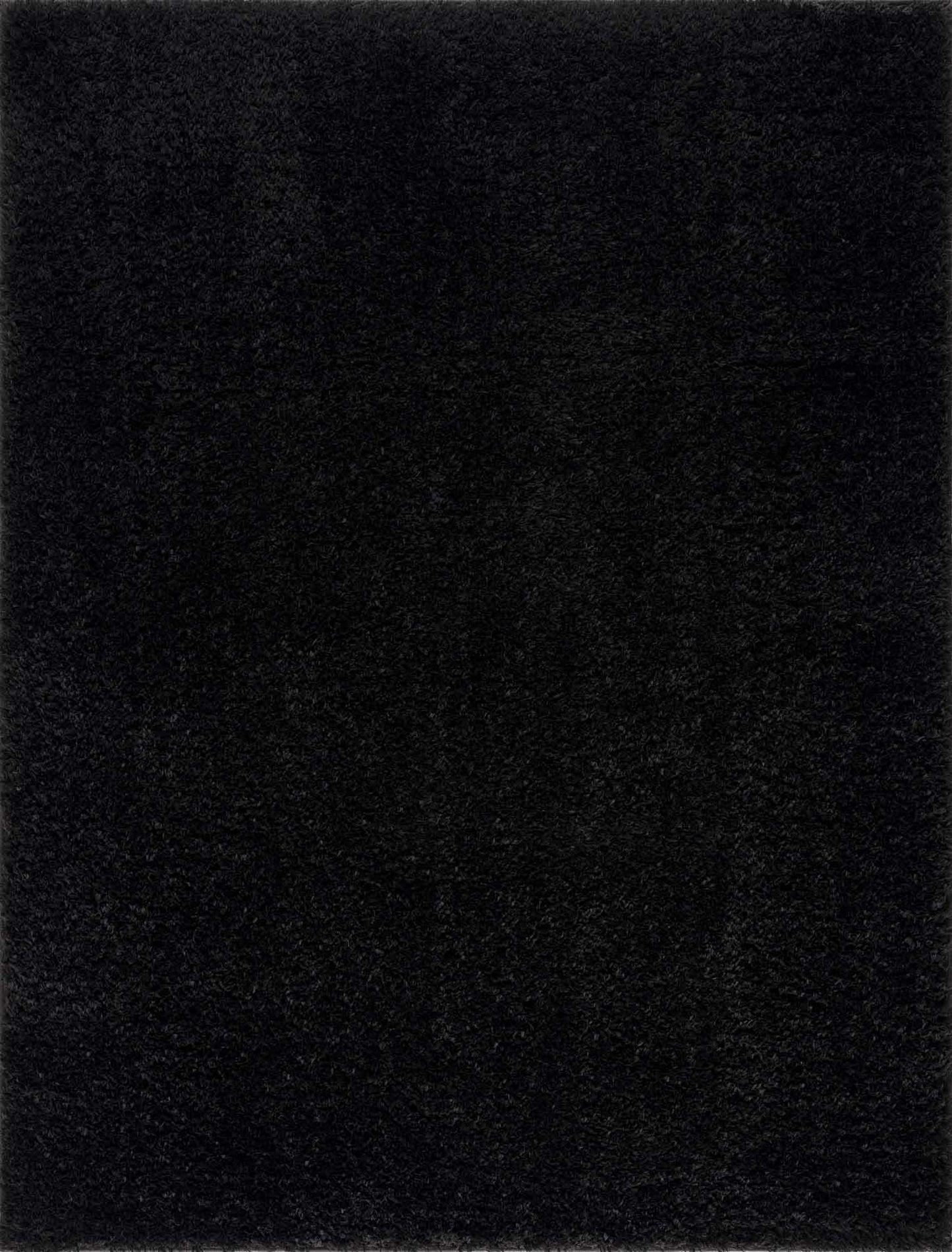 Faina Solid Black Shag Washable Area Rug - Clearance